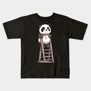 Panda On  A Ladder Kids T-Shirt